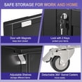 thumbnail image 4 of Metal Storage Cabinet with Wheels,Tall Rolling Garage Storage Cabinet with 2 Doors and 5 Adjustable Shelves - 75" Steel Lockable File Cabinet,Locking Tool Cabinets for Garage,Office,Gym,School(Black), 4 of 9