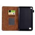 thumbnail image 5 of Embossed Folio Flip Smart Case for Amazon Fire HD 7 2019/2017/2015, Premium PU Leather Kickstand Card Slots Magnetic Auto Sleep / Wake with Pen Slot Case for Fire HD 7 2019/2017/2015, Brown, 5 of 5