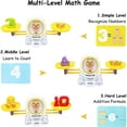 thumbnail image 3 of Wweixi Math Match Game Board Toys Space Kitten Puppy Match Balancing Scale Number Balance Game Kids Educational Toy Yellow, 3 of 6