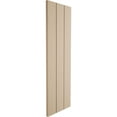 thumbnail image 4 of Ekena Millwork 16 1/2"W x 76"H Rustic Three Board Joined Board-n-Batten Rough Sawn Faux Wood Shutters w/No Batten (Per Pair), Primed Tan, 4 of 11