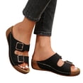 thumbnail image 3 of Sopiago Ladies Sandals Women's Woven Double Band Sandals Black,7, 3 of 9