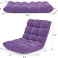 thumbnail image 3 of WYDK Floor Gaming Chair with Back Support, 14-Position Adjustable Banana Chair for Adults, Foldable Floor Seats for Reading, Gaming (Purple), 3 of 10