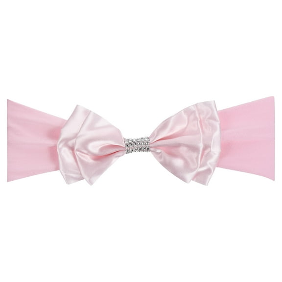 Uxcell Chair Sash Bow Spandex Stretch Chair Cover Bands Sashes with Bow Knot Pink 10