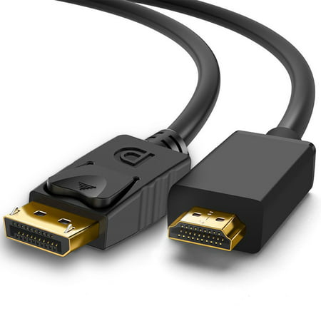 DP to HDMI Cable, TSV DisplayPort to HDMI Male to Male Adapter Gold-Plated Cord for Lenovo, HP, ASUS, Dell and Other Brand, 6 Feet, (Best Displayport Cable For 144hz)