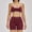 Red, variant on PISONIC Workout Sets for Women 2 Piece Color Block Strappy Sports Bra High Waist Shorts Gym Yoga Pilates Outfits