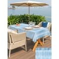 thumbnail image 4 of Outdoor Tablecloth with Umbrella Hole and Zipper, Light Blue Rectangle Table Cloth 60x102 Inch Waterproof Tablecloth, Modern Abstract Art Ombre Striped Picnic Table Cover for Patio Camping, 4 of 7