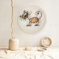 thumbnail image 5 of Cauagu Brown Cat Cartoon Print Bone China Decorative Plate, Wall Mount Plate Holiday Decor Decorative Ceramic Plates with Stand Elegant Household Plates Decorative-6in, 5 of 6