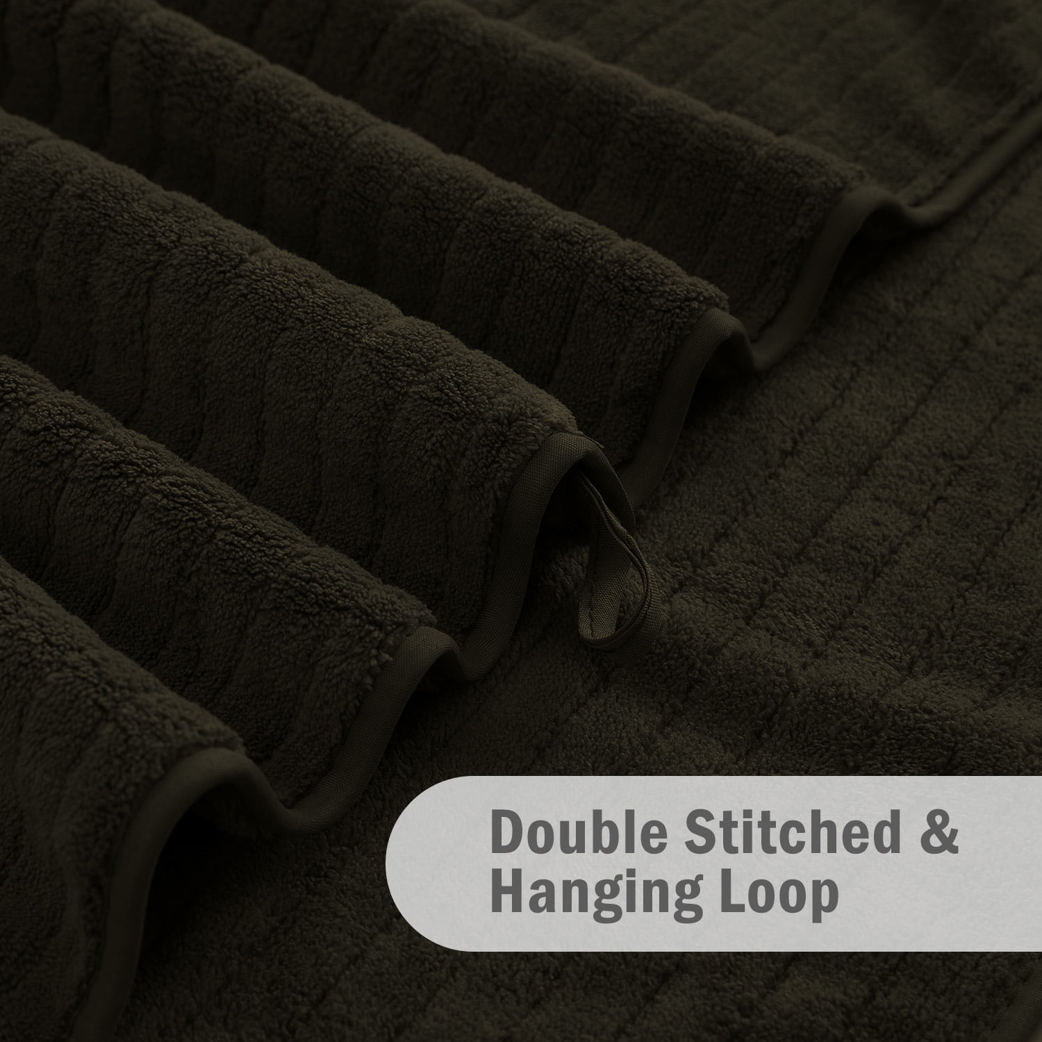 COVINA 4-Pack Bath Towel Set Black Brown Microfiber Bathroom Towel Set Ultra Soft Plush Oversized Towels Adult Luxury Bath Sheet