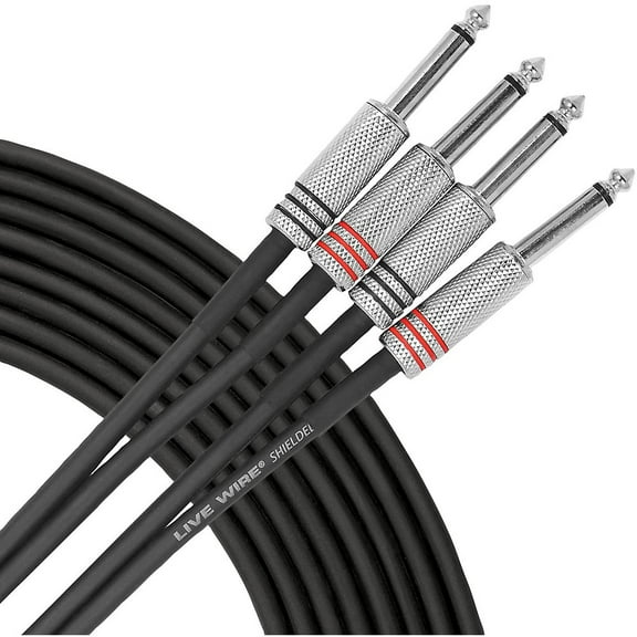 Livewire Advantage Interconnect Dual Cable 1/4" TS Male to 1/4" TS Male 10 ft. Black