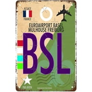 BSL EUROAIRPORT BASEL MULHOUSE Luggage Tag Baggage Tag Airport Code ALSACE FRANCE EUROPE 8\