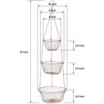 thumbnail image 6 of Malmo Hanging Fruit Basket, 3-Tier Wire Vegetable Kitchen Storage Hanger, Copper, 6 of 8