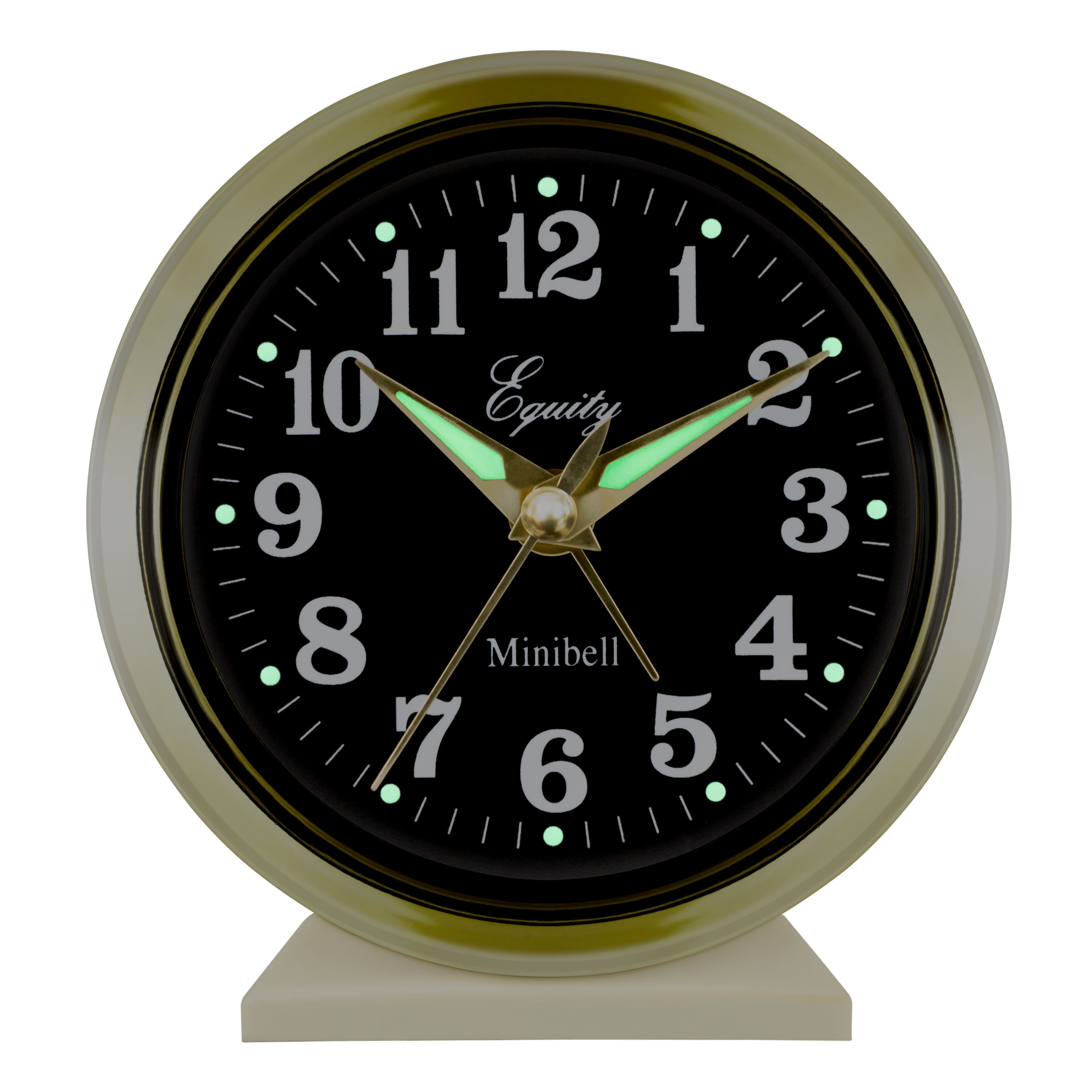 Equity Brass-finished Metal Analog Keywind Alarm Clock, 12020