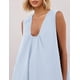 thumbnail image 3 of Vestido largo Ardrem sin mangas con cuello redondo fruncido y bolsillos, azul, 3 of 5