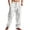 White, variant on Zimjoy Men's Dress Pants Summer Wide Leg Linen Pants Breathable Casual Basic Trousers with Belt Loop, Black L