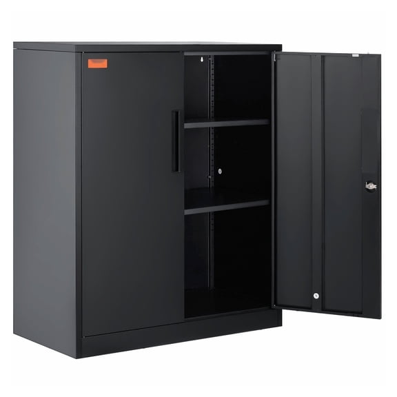 Metal Storage Cabinet - 42 Inch Locking Steel Cabinet with 2 Doors , Adjustable Shelves - 600 lbs Capacity - Office Garage Organizer