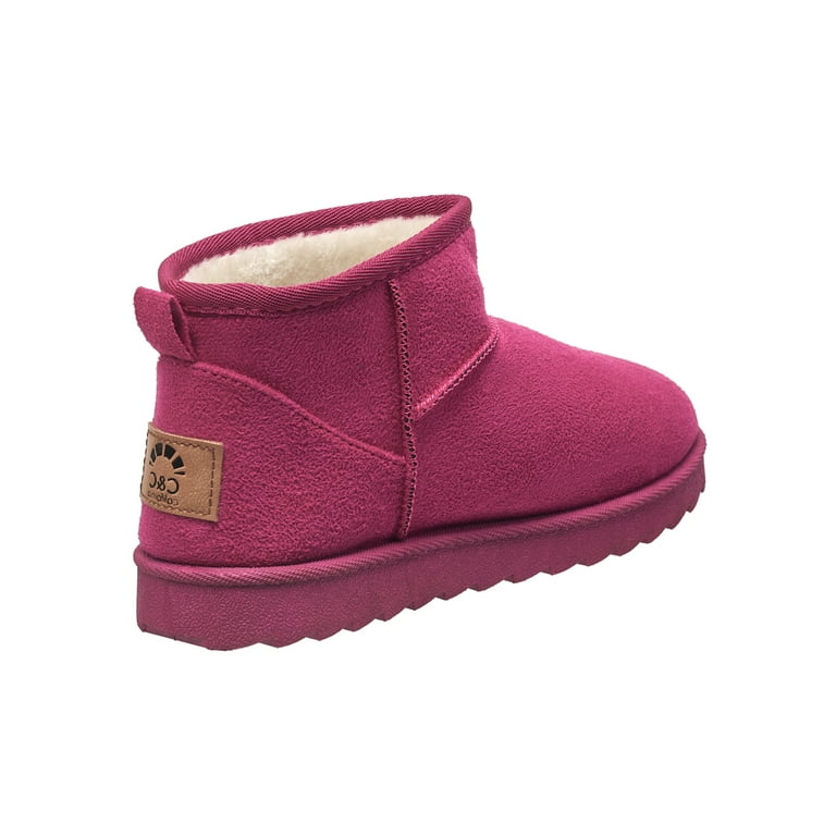 C&C California Women's Short Cozy Slipper Boots - Winter House Shoes for  Women in Hot Pink Size 11