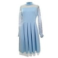 thumbnail image 4 of Glisme Girls Dresses Color Contrast Mesh Long Sleeve Blue Sundress Size 10-12 Years, 4 of 4
