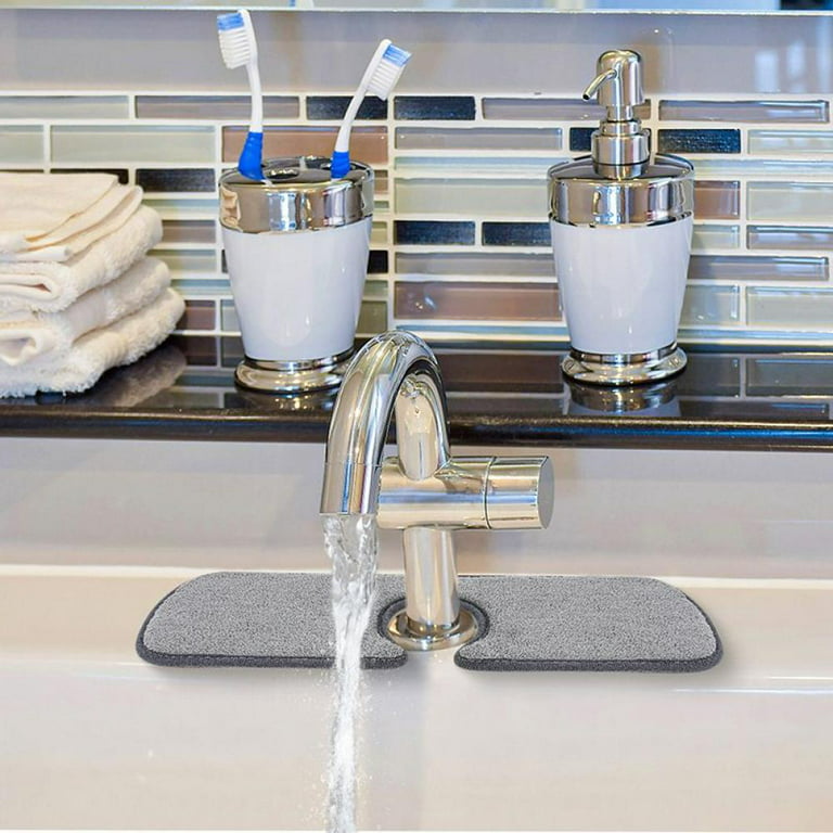 15 Kitchen Faucet Absorbent Mat, Sink Splash Guard, Microfiber