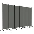 thumbnail image 1 of Outsunny 6 Panel Folding Privacy Screen, UV30+ Room Divider, Dark Grey, 1 of 10
