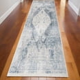 thumbnail image 2 of HomeRoots 521730 12 ft. Blue Oriental Power Loom Distressed Washable Runner Rug, 2 of 8