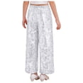 thumbnail image 2 of Lejafay Sequin Casual Pants for Girls Kids Elastic Waist Sparkling Trousers Silver 12, 2 of 7