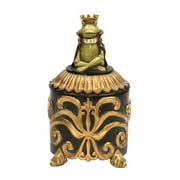 Sterling Prince Frog Box in Black Antique Gold and Green