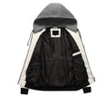thumbnail image 4 of Lyinloo Men Casual Fashion Motorcycle Leather Winter Zipper Stand-up Collar Jacket Coats White M, 4 of 5