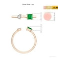 thumbnail image 5 of ANGARA Natural Two-Stone Square Emerald & Pear Diamond Open Ring in 14K Rose Gold for Women (Size-4mm) | May Birthstone, Birthday, Anniversary, Jewelry Gift for Women | Natural Emerald Ring, 5 of 9