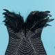 thumbnail image 5 of Vestido Nagfar para mujer con estampado de plumas de strass y hombros descubiertos, negro, 5 of 6
