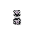 thumbnail image 4 of Pink CZ Connector Charm .925 Sterling Silver Antique Finish Reflection Beads - QRS139, 4 of 6