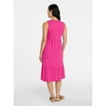 thumbnail image 3 of Time and Tru Women's Cotton Sleeveless Tiered Midi Dress, Sizes XS-XXXL, 3 of 5