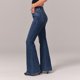 thumbnail image 3 of Gibobby Jeans dama Pantalones vaqueros elásticos de talle y pierna ancha con corte de bota para mujer(Azul,M), 3 of 5