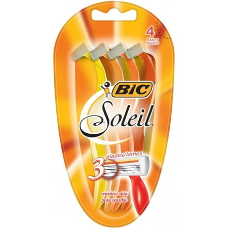 BIC Soleil Original Women's 3 Blade Disposable Razor, 4-pack