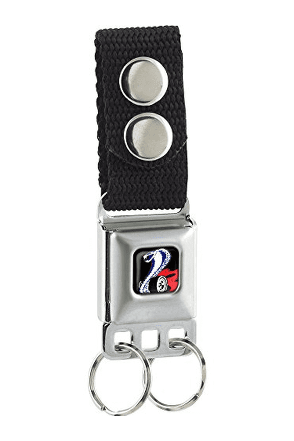 Flaming Cobra Jet Logo Full Color Black/Red/White/Blue Seatbelt Buckle Keychain