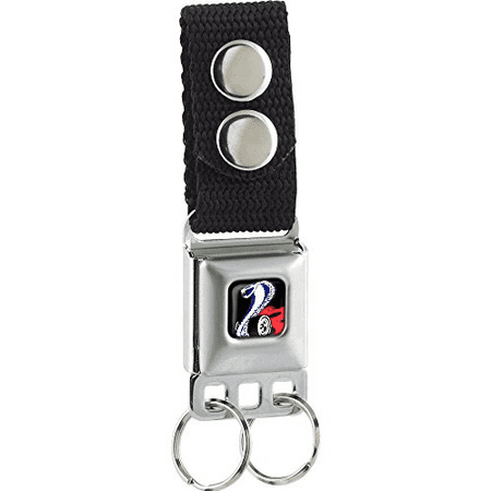 - Flaming Cobra Jet Logo Full Color Black/Red/White/Blue Seatbelt Buckle Keychain