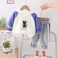 thumbnail image 4 of Ugoldhm Baby Boys Fall Outfits Set Button Down Shirt, Print Top and Jean Fashion 3 Piece Set, 4 of 5