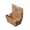 thumbnail image 5 of happimess BSK2007A-2SET Wilder Classic Farmhouse Woven Hyacinth Rectangular Storage Baskets with Lids and Handles, Natural (Set of 2), 5 of 7
