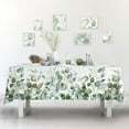 thumbnail image 2 of Sage Green Eucalyptus Leaves Fabric Waterproof Tablecloth,Rectangle Watercolor Wrinkle Oil-Proof Resistant Table Cover for Dining Table, Buffet Parties and Camping, Mint Color (60" x 120"), 2 of 6