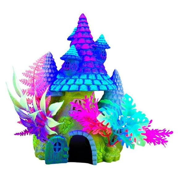 Ornement iGlo Marina, maison farfelue avec plantes 20 cm (8 po)