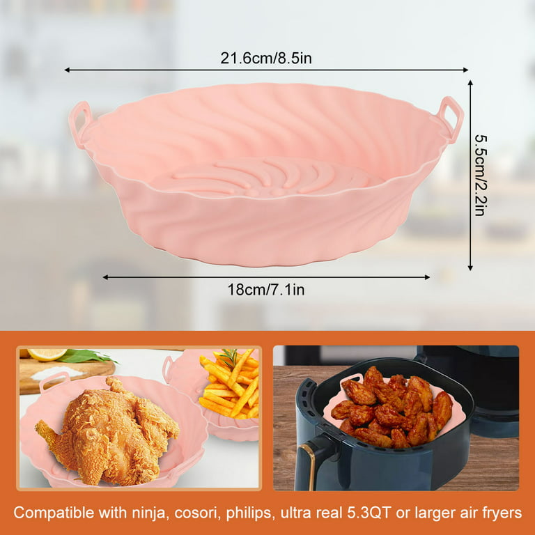 2x Silicone Air Fryer Pot for Ninja Liner Handle Baking Basket