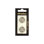 Dill Buttons 19mm 2pc 4 Hole Silver