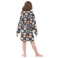 thumbnail image 4 of FORMRS Niños Bathrobe Unisex Hooded Robe Soft Plush Pajamas Sleepwear, Size 10-12T, Blue Circle Mosaic, 4 of 7