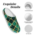 thumbnail image 5 of Wukai Green Mosaic Glass Print Women's Indoor Bedroom Slipper Slip On Shoes, Unisex House Shoes with Anti-Skid Sole for Men, Gift for Women Men-37/38, 5 of 7