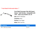 thumbnail image 2 of Front Right Passenger Side ABS Speed Sensor - with Harness - Compatible with 1999 - 2003 RX300 3.0L V6 2000 2001 2002, 2 of 2