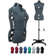 GEX 13 Dials Female Fabric Adjustable Mannequin Dress Form for Sewing, Mannequin Body Torso with Stand, Up to 70" Shoulder Height Darkgray (Large)