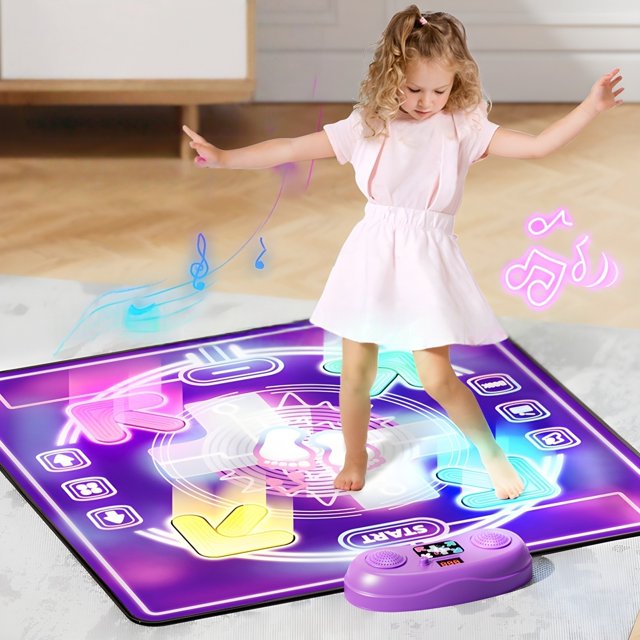 BotaniNest Interactive Dance Mat For Boys And Girls Wireless With 4 Light Up Buttons Indoor Children's Dance Game Mat