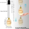 thumbnail image 4 of FSLiving Adjustable Height J Type Track Light Pendants Natural Wood E26 Socket Chandeliers Ribbed Amber Glass Globe 6.5 ft Vintage Stytle, Dimmable for Kitchen Island Planting Customizable, 4 of 7