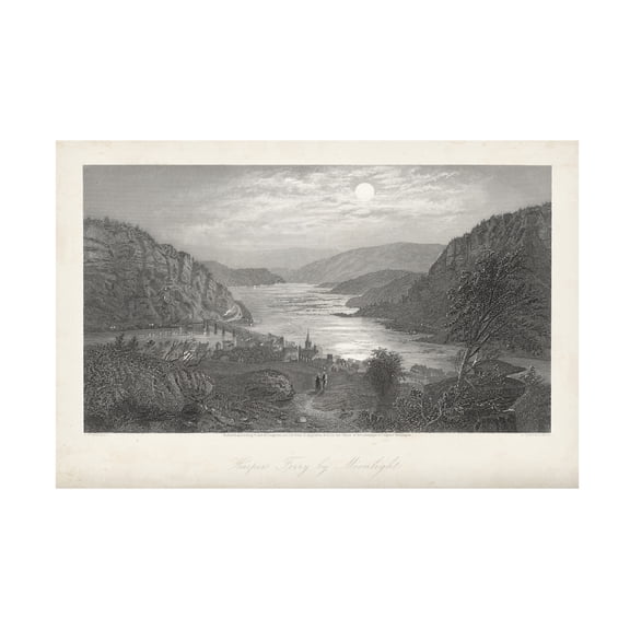 William Cullen Bryant 'Harpers Ferry By Moonlight' Canvas Art