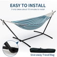 thumbnail image 3 of IdealHouse Hamac Double en Coton avec Support en Acier Robuste et Résistant à la Rouille, Capacité de 450 Lb Hamac Traditionnel Tissé Portable avec Sac de Transport pour Cour Arrière, Jardin et Camping, 3 of 6