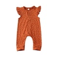 thumbnail image 4 of Infants Girls Romper Trousers Short Ruffle Sleeve Polka Dot Printed Buttons Baby Clothes, 4 of 5